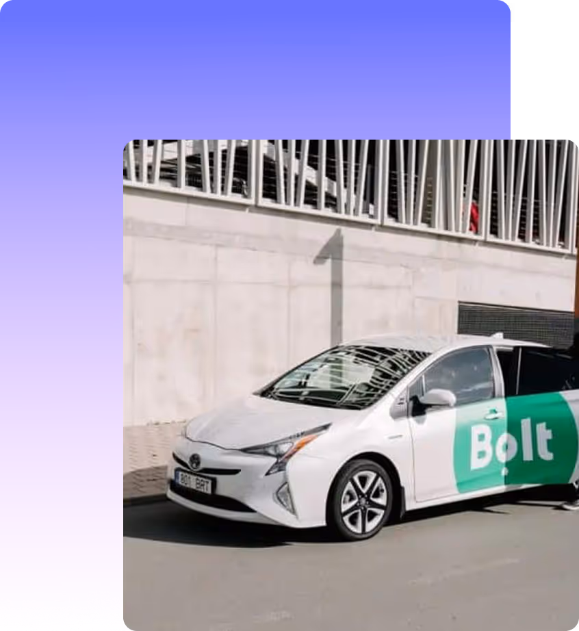 Bolt vehicle and rider