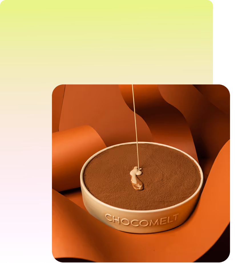 Chocomelt dessert topping detail