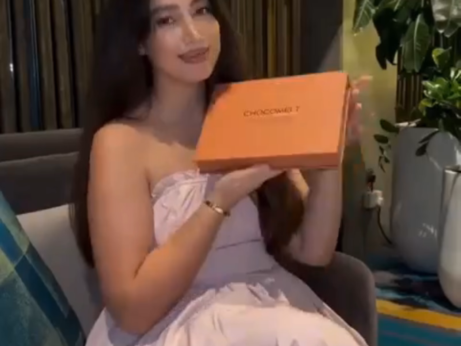 Creator presenting a consumer product during an unboxing